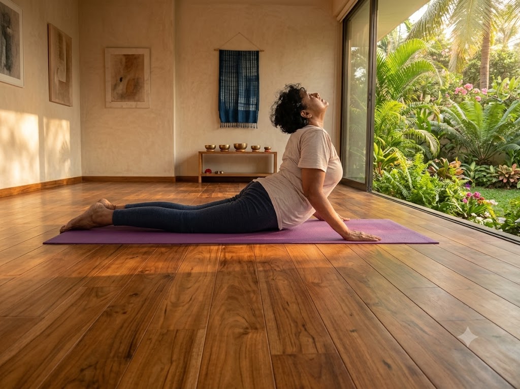 Person in Bhujangasana, Cobra Pose
